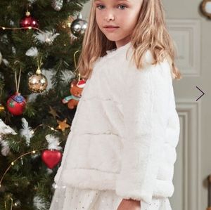 White Faux Fur Kids Jacket 3T